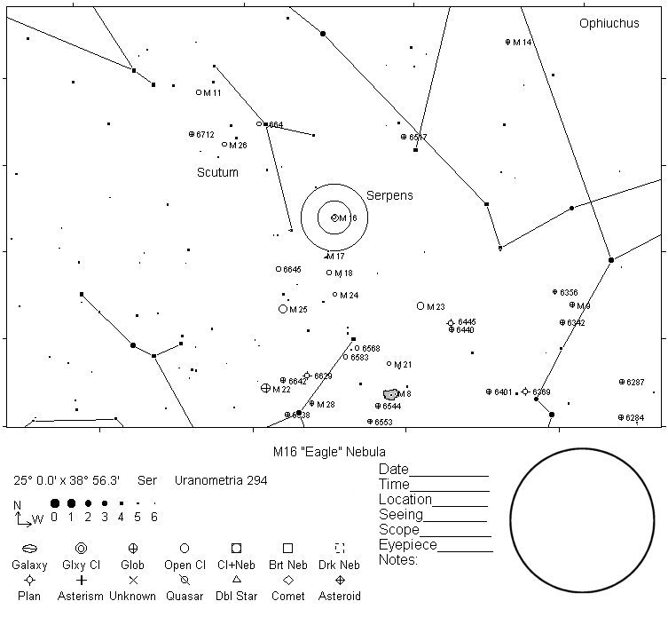 M16 Telrad Finder Chart